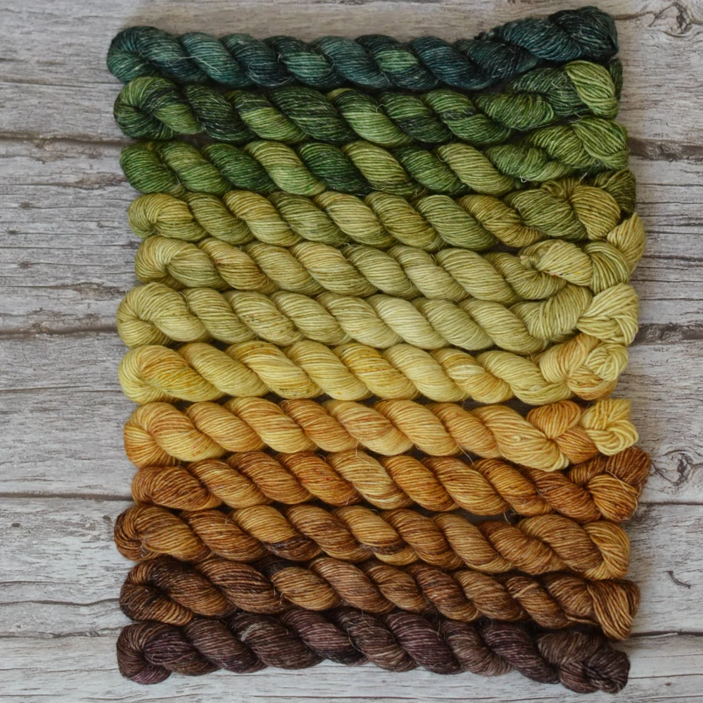 Fade set - Calming Nature - teplá paleta - merino linen minis