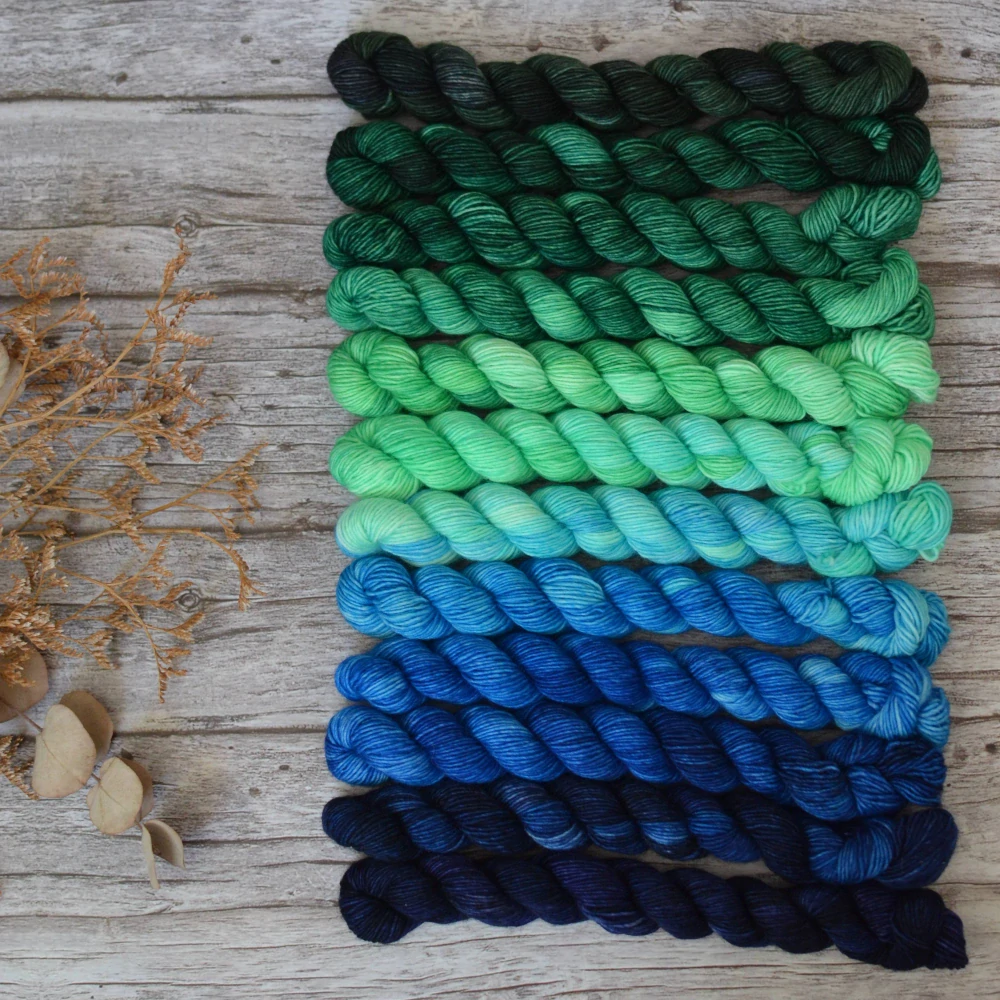 Fade set - Vibrant City - studená paleta - merino singles minis