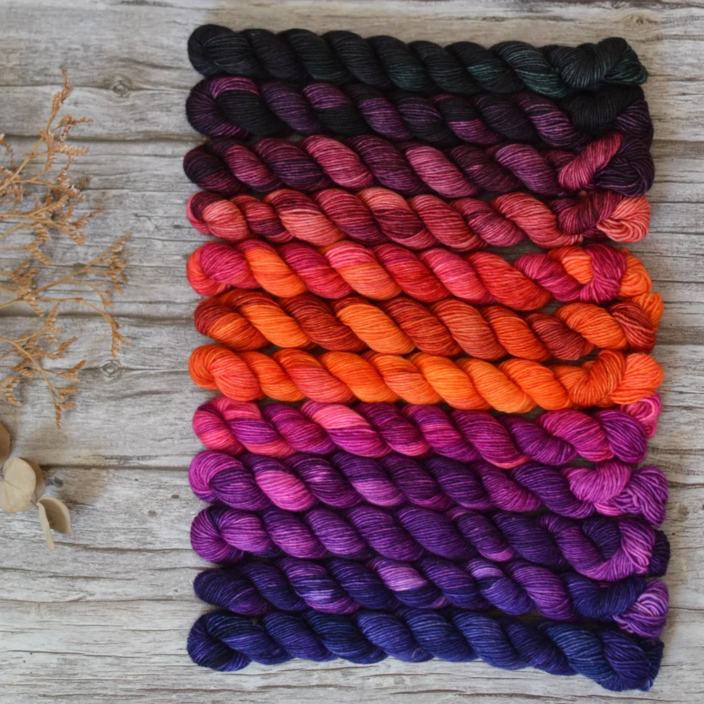 Fade set - Vibrant City - teplá paleta - merino singles minis