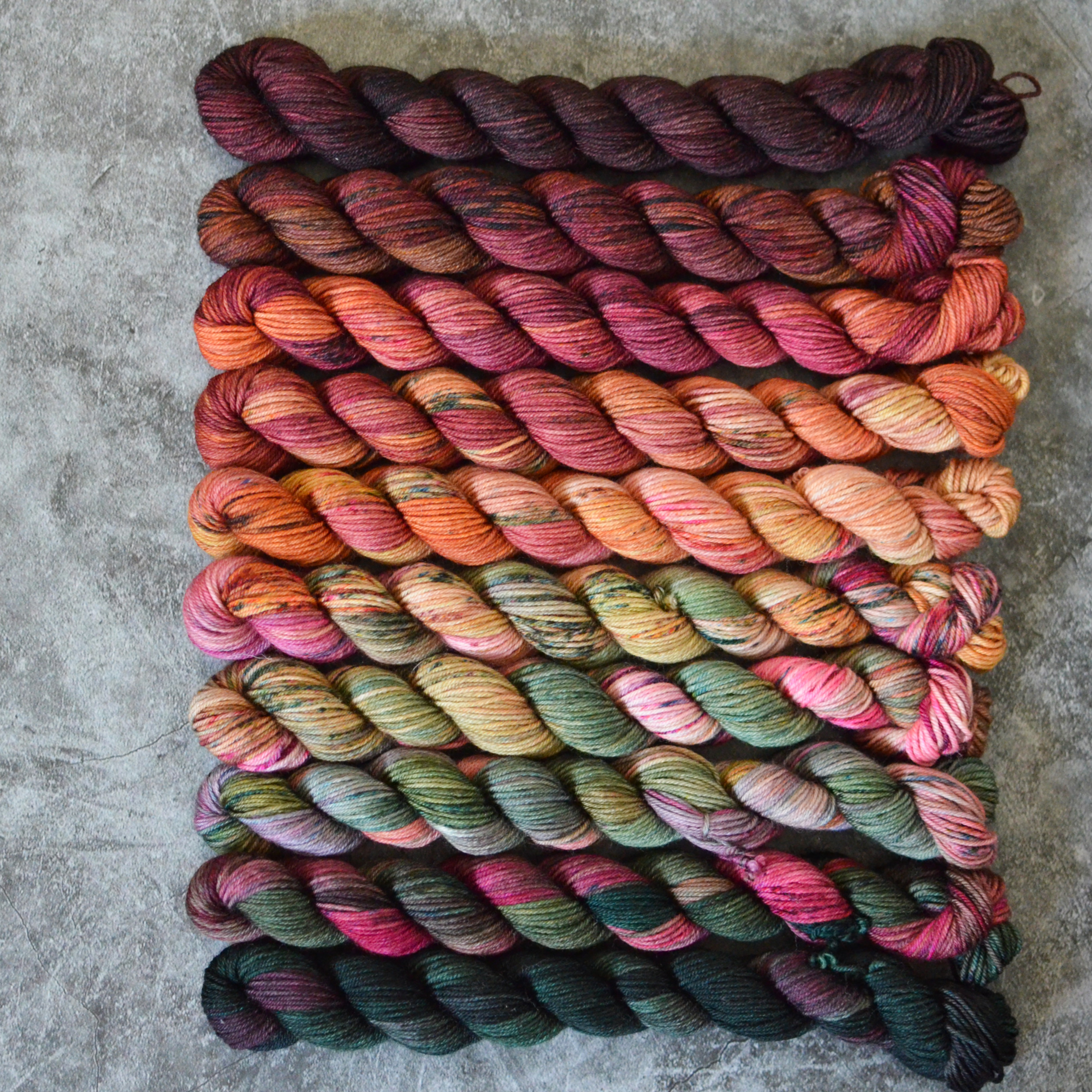 Fade set - Autumn set - merino fingering minis