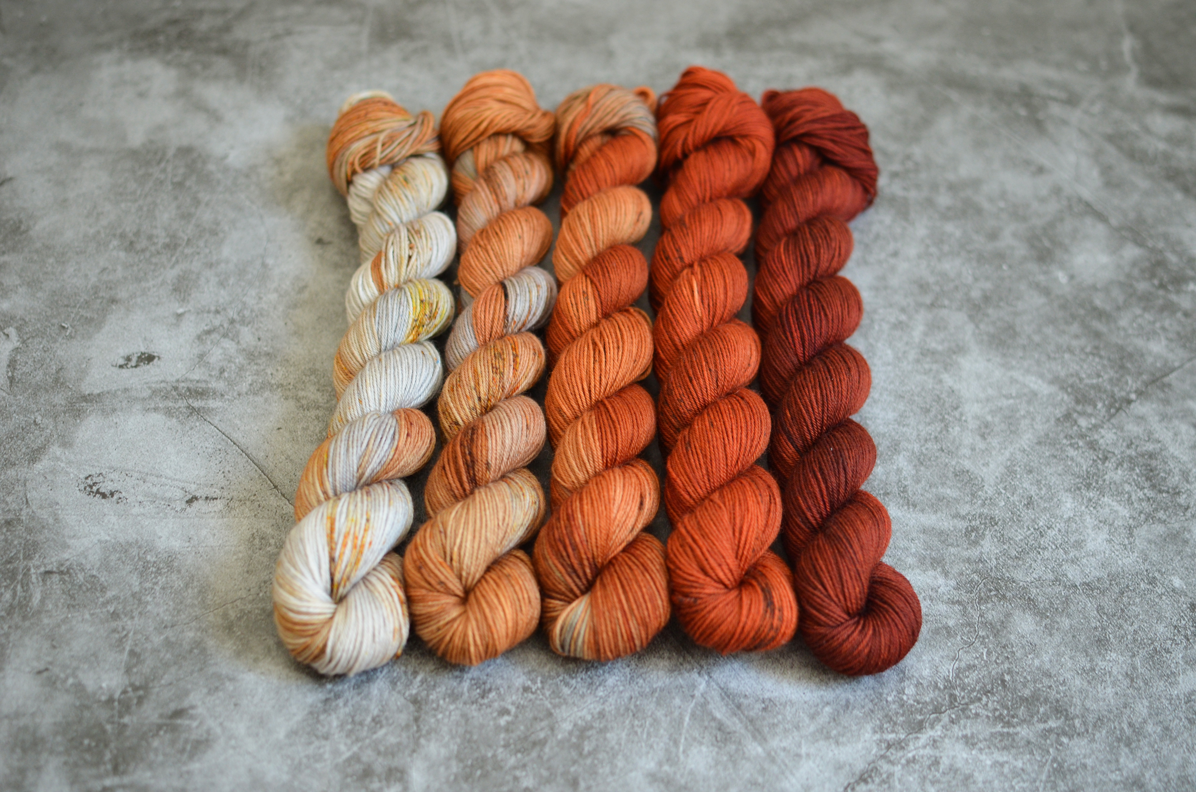 Fade set - Cinnamon and Cardamom - merino fingering 50 g
