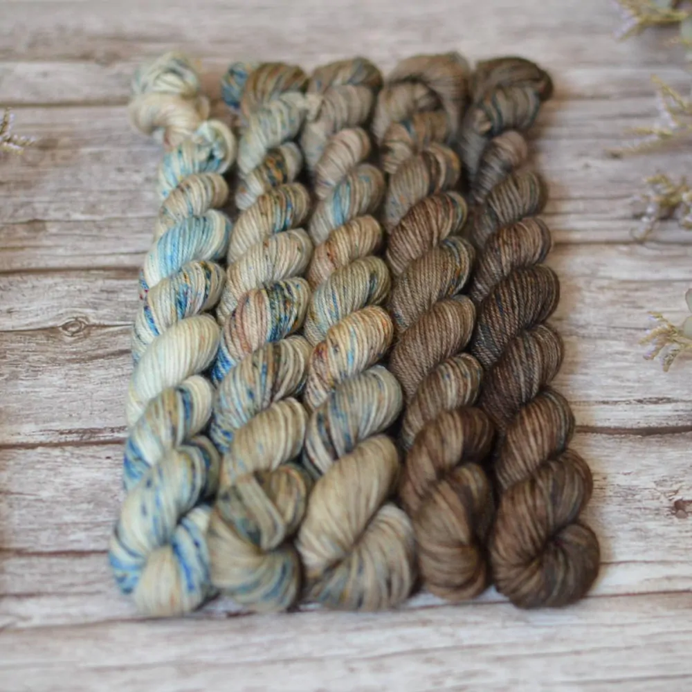 Fade set - River Song - merino fingering minis