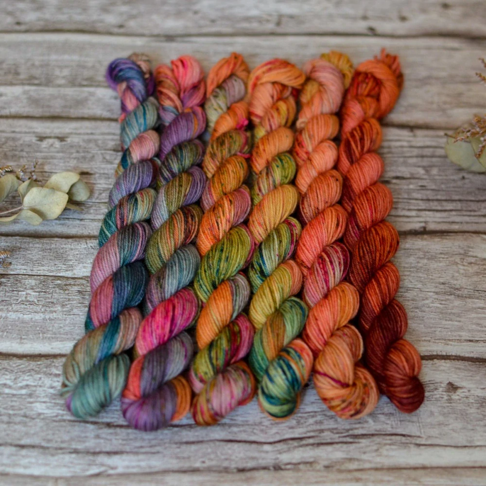 Fade set - Gardens of Babylon - merino fingering minis