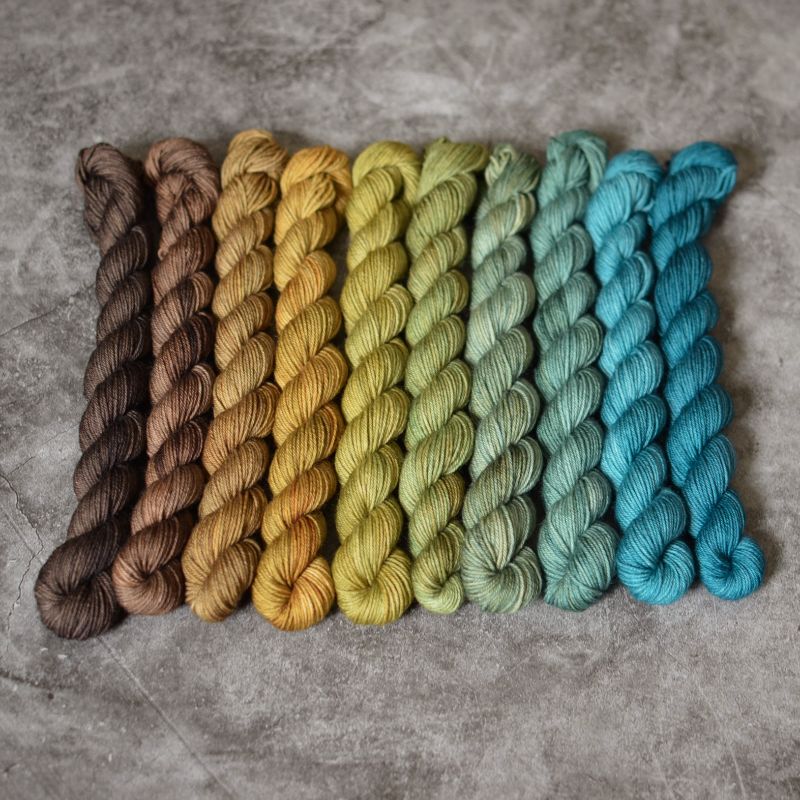 Fade set - Gaia Mother Earth - merino fingering minis