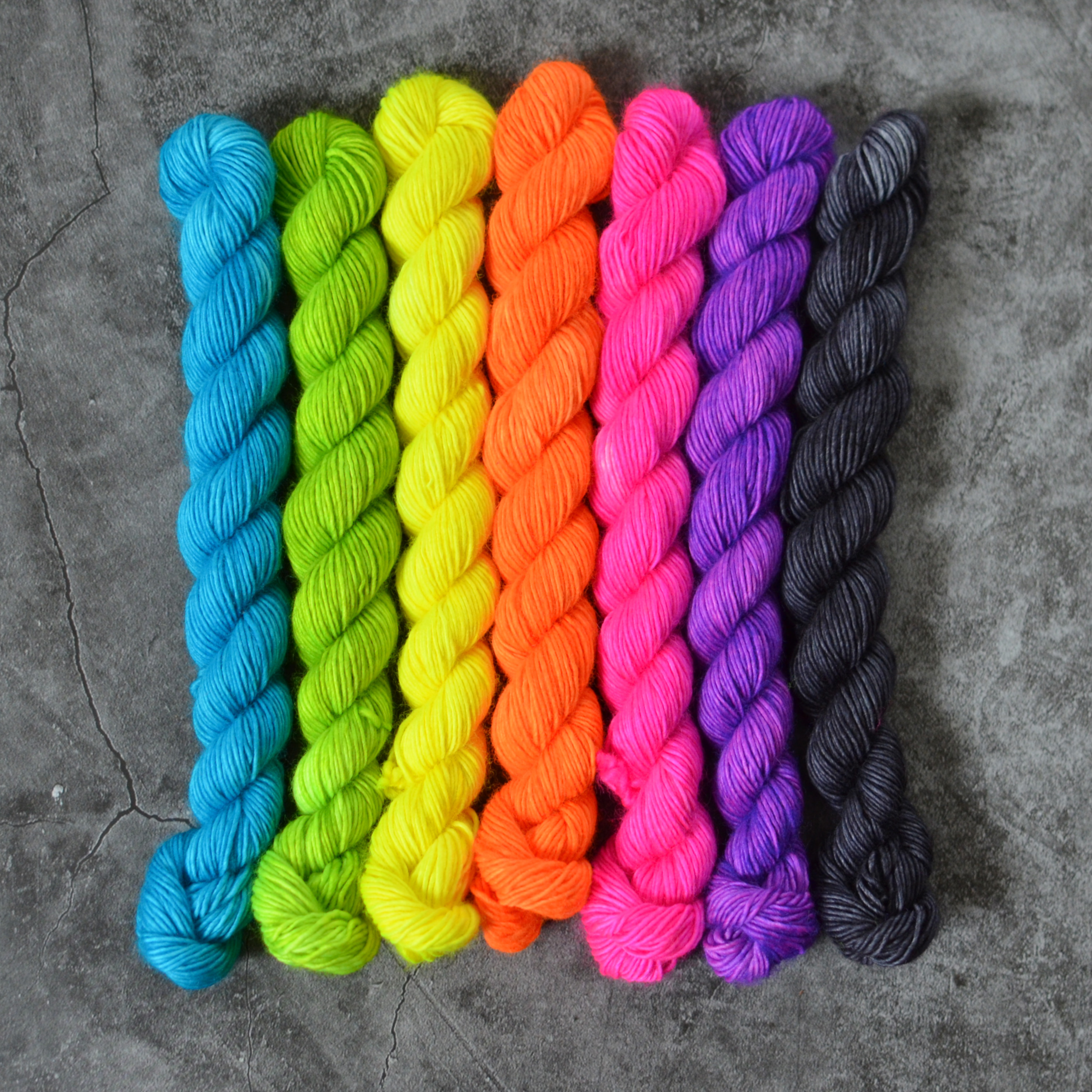 Fade set - Neons - merino singles minis