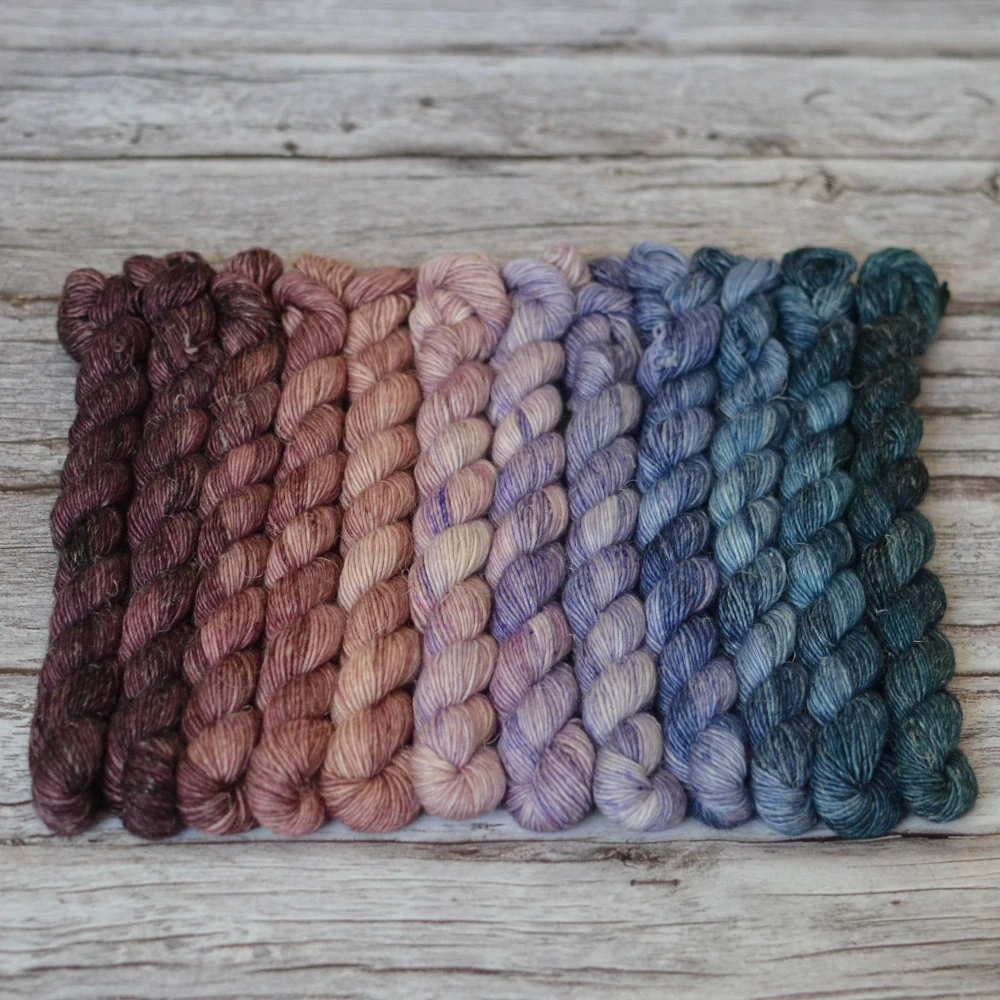 Fade set - Calming Nature - studená paleta - merino linen minis