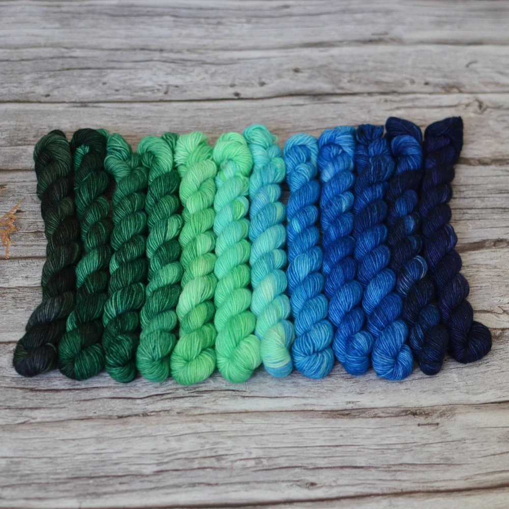 Fade set - Vibrant City - studená paleta - merino singles minis