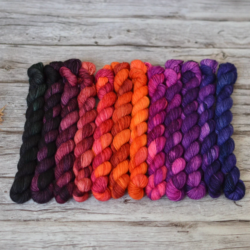 Fade set - Vibrant City - teplá paleta - merino singles minis