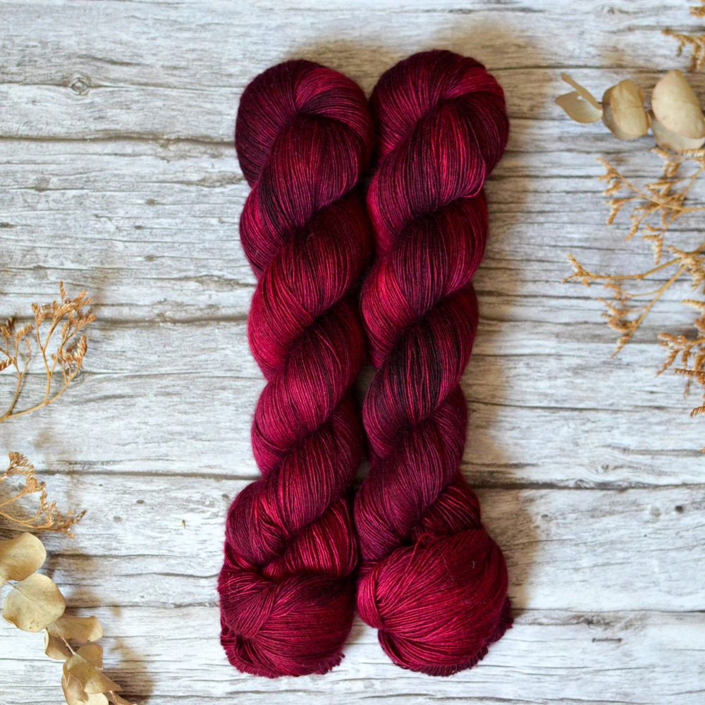 Merino Singles Lace - Dark Peony