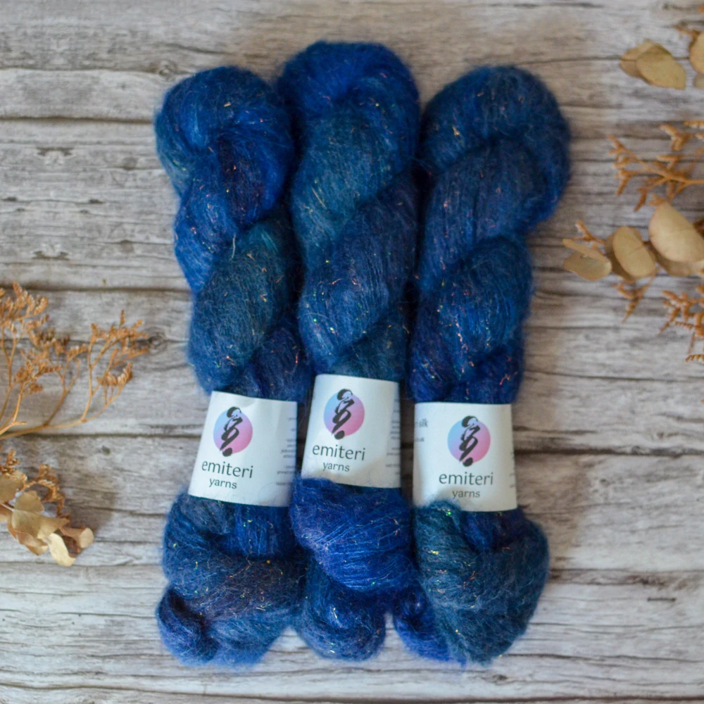 Mermaid Suri Silk - Saphire Ink