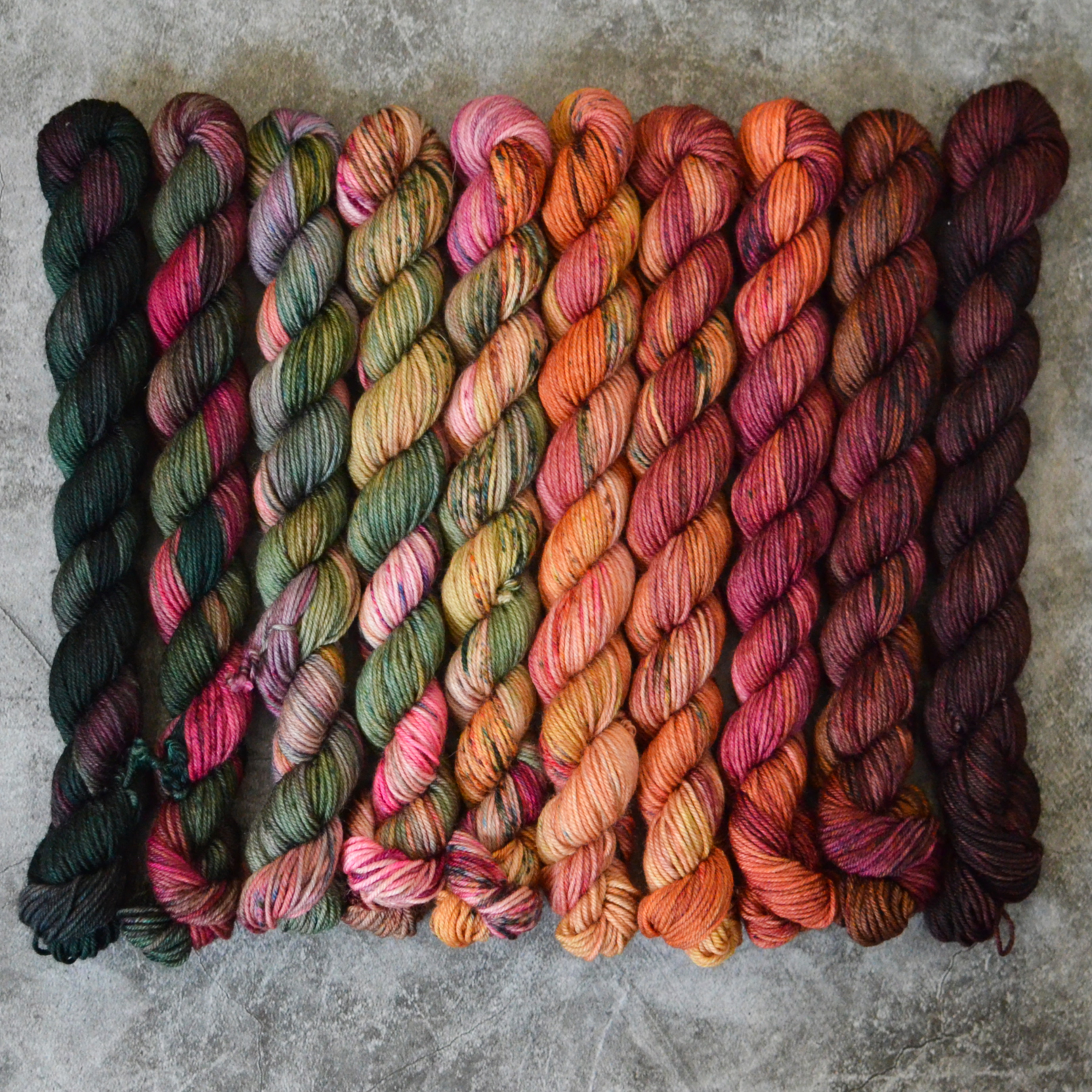Fade set - Autumn set - merino fingering minis
