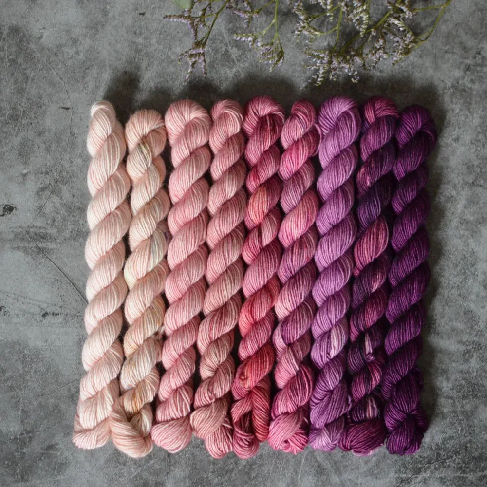 Fade set - Pink Devotion - merino singles minis