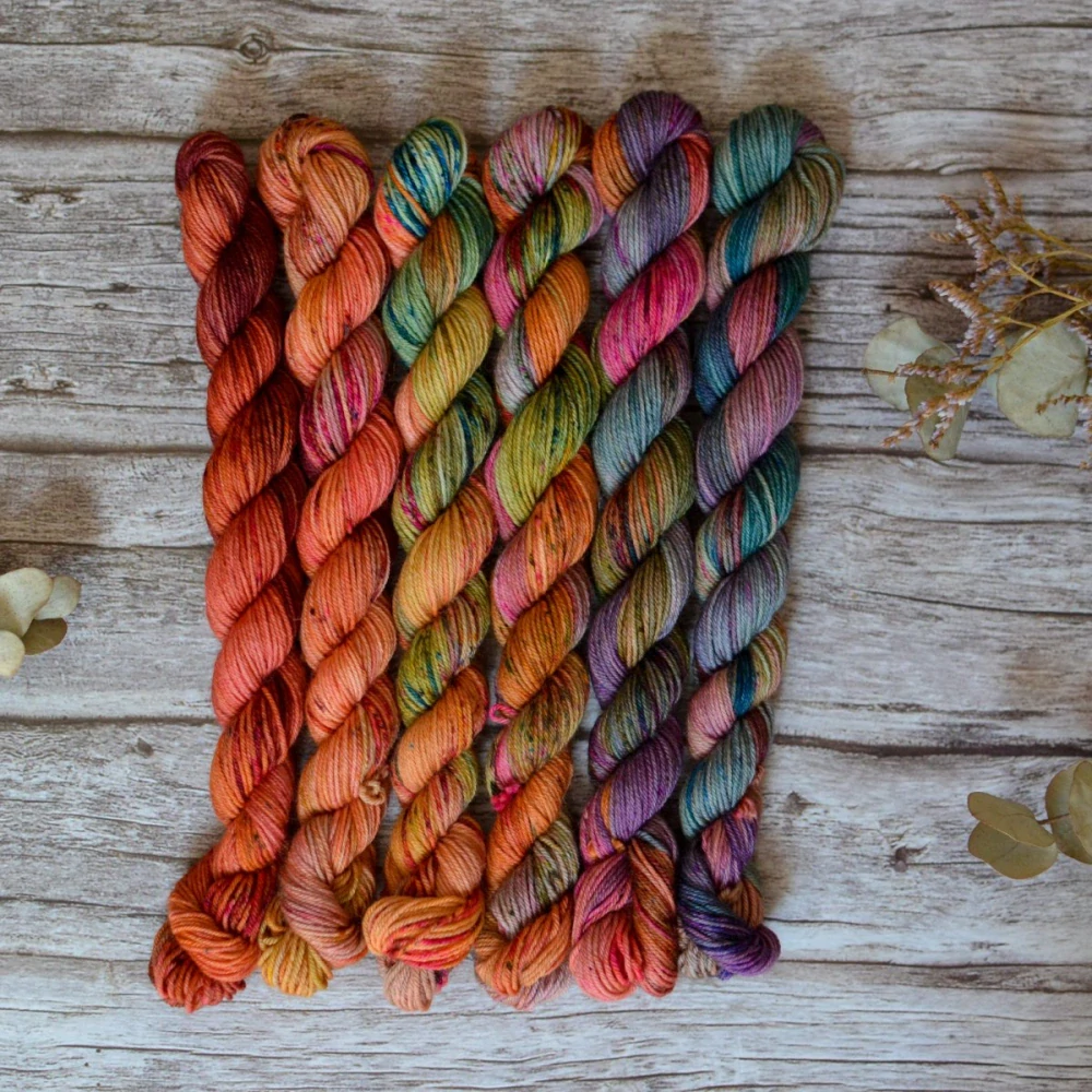 Fade set - Gardens of Babylon - merino fingering minis