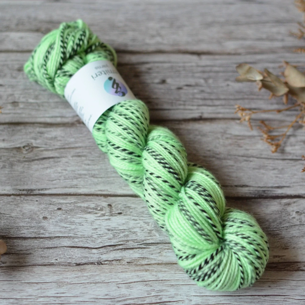 Zebra Sock DK - Mint Glow