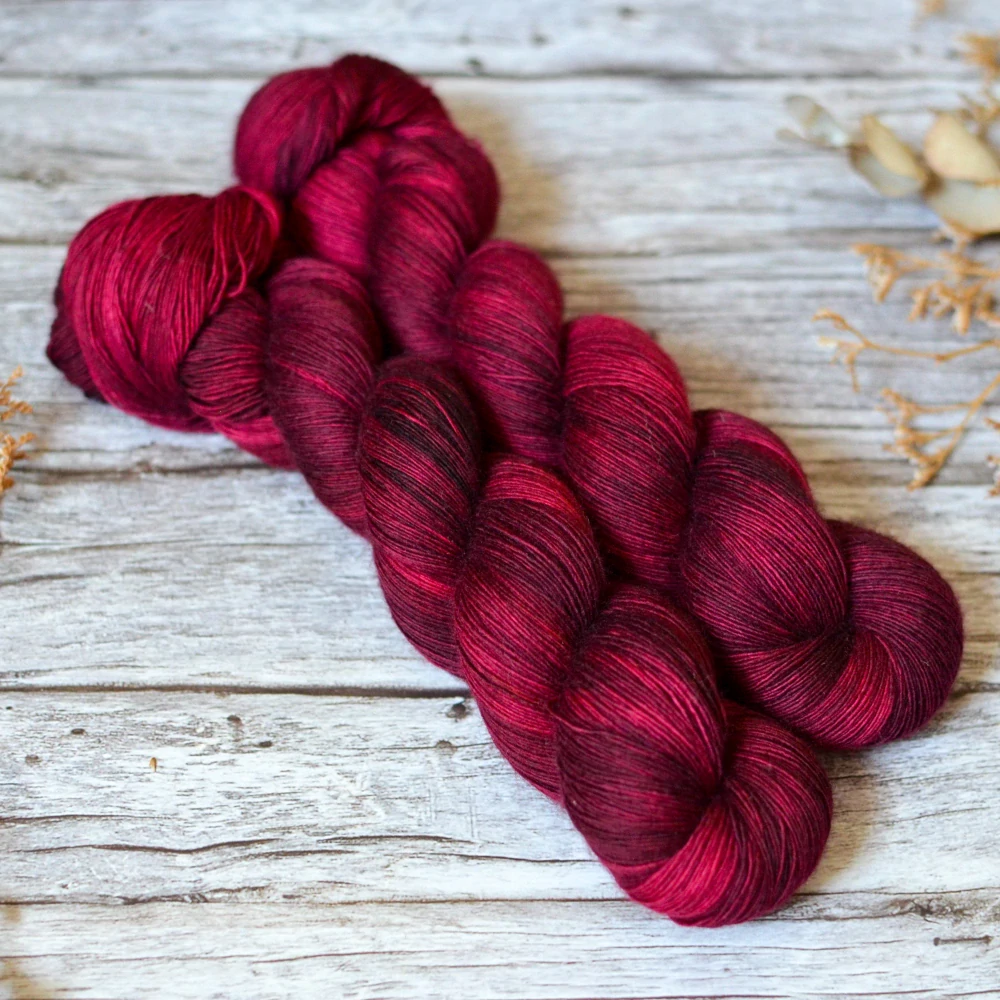 Merino Singles Lace - Dark Peony
