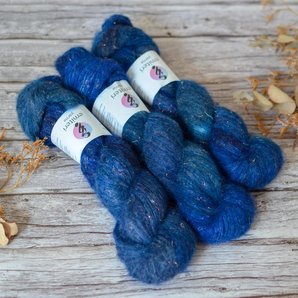 Mermaid Suri Silk - Saphire Ink