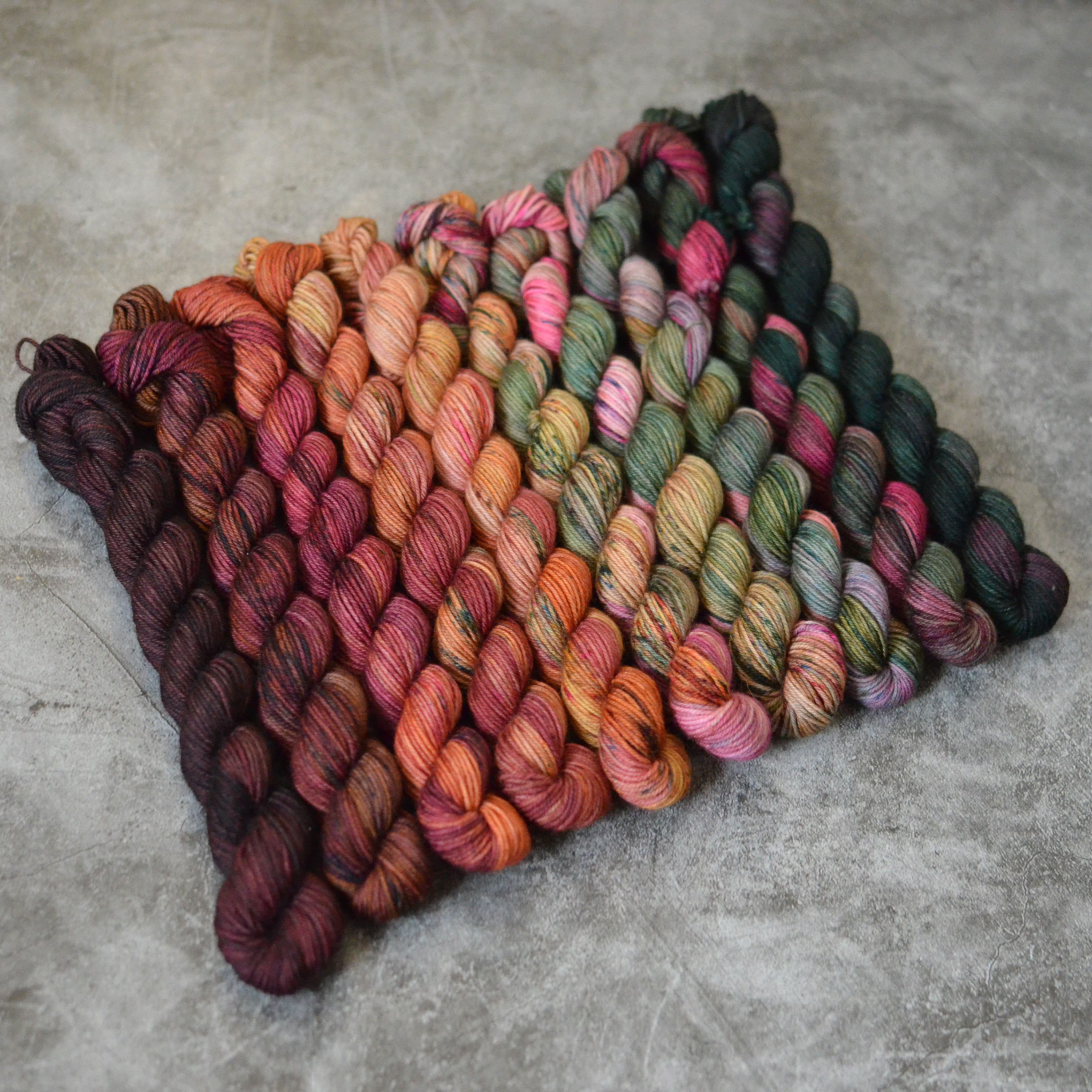Fade set - Autumn set - merino fingering minis