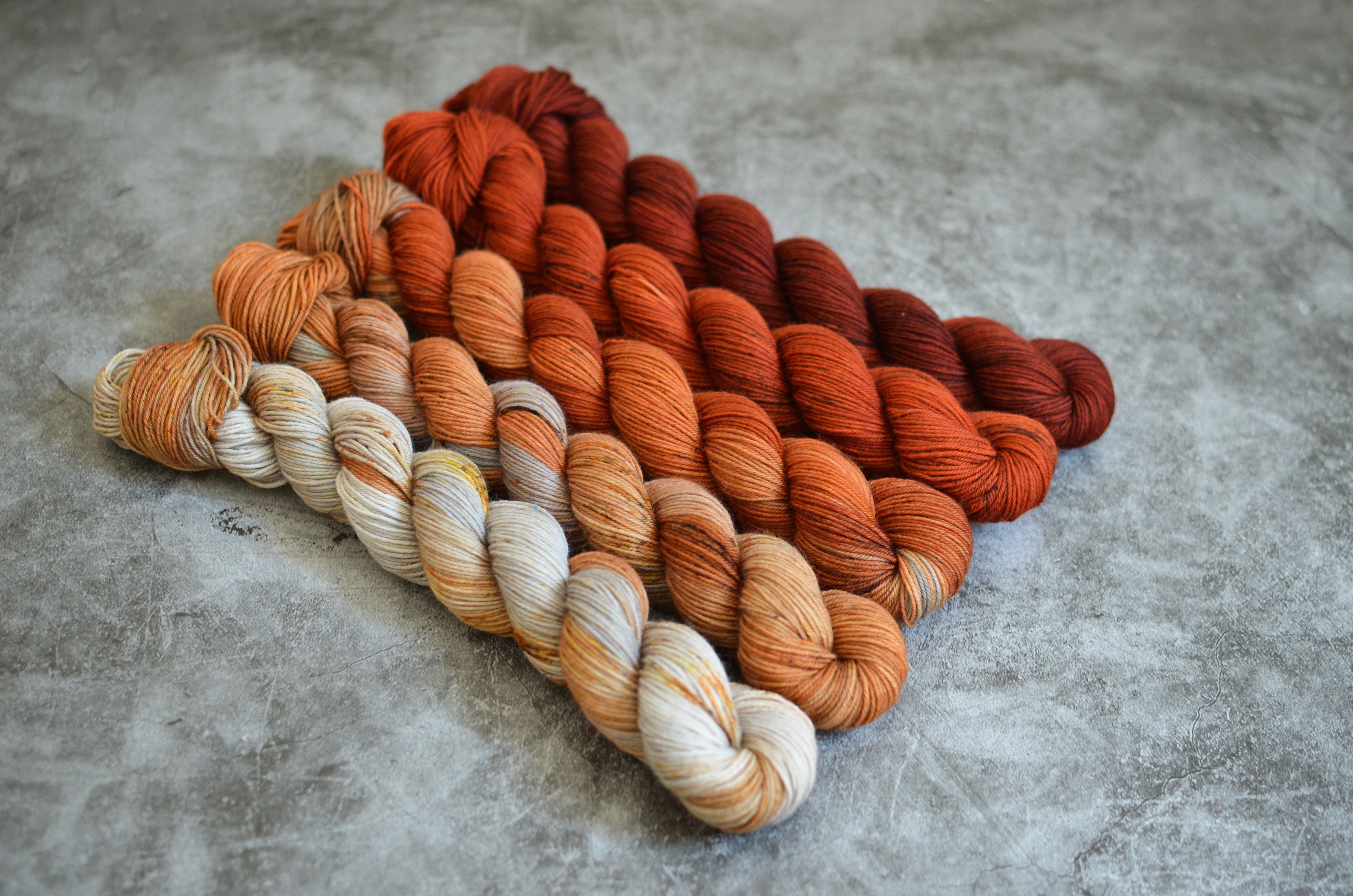 Fade set - Cinnamon and Cardamom - merino fingering 50 g