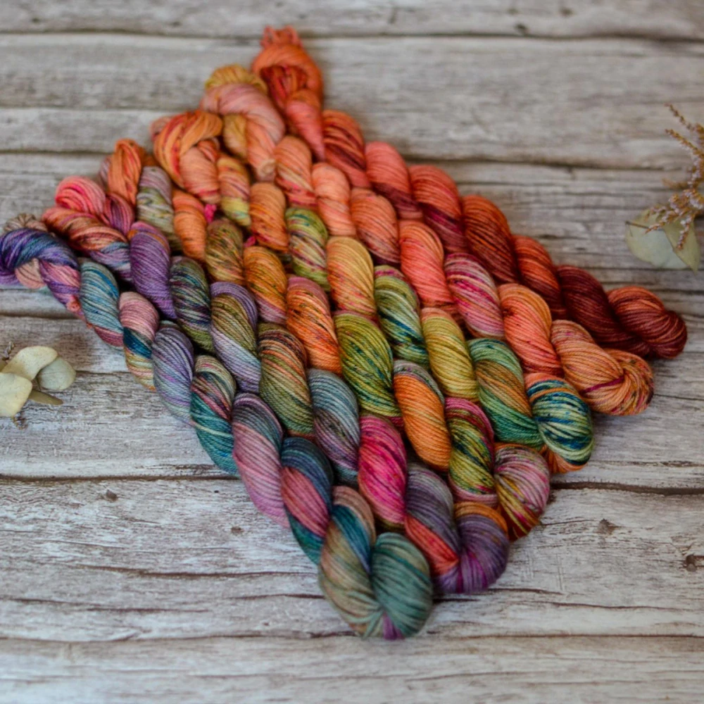 Fade set - Gardens of Babylon - merino fingering minis