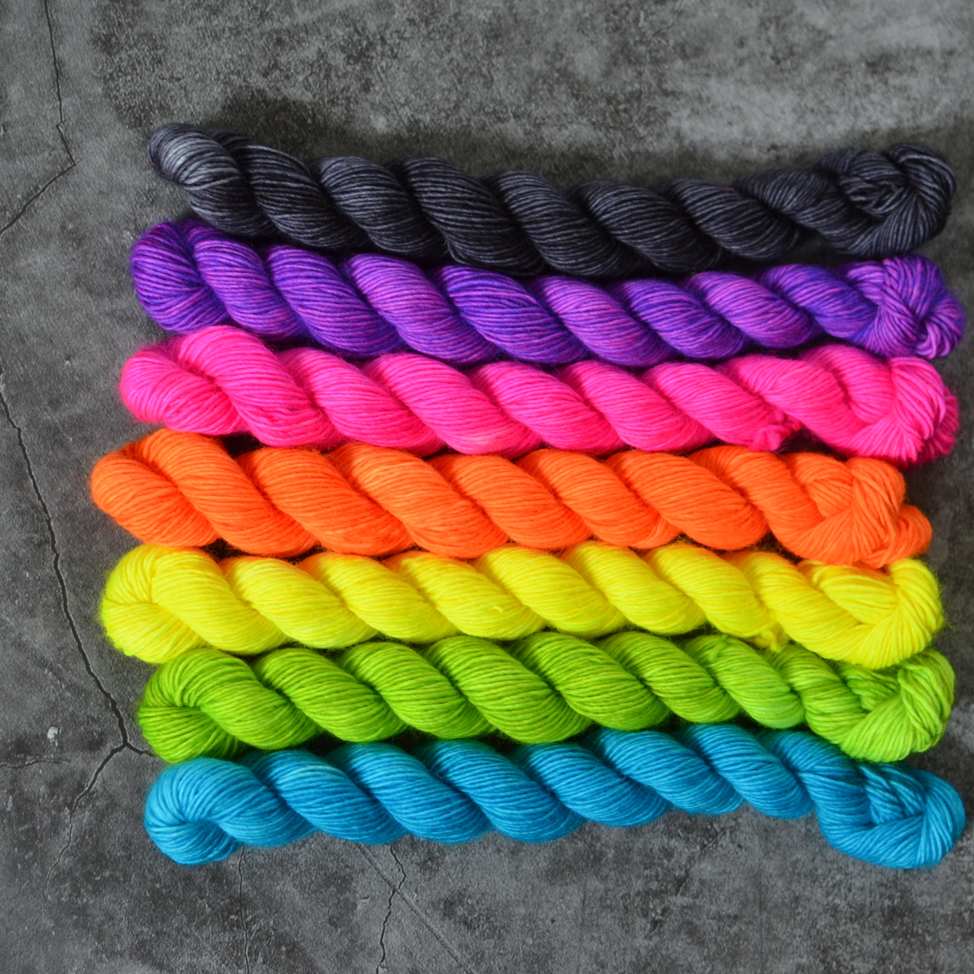 Fade set - Neons - merino singles minis