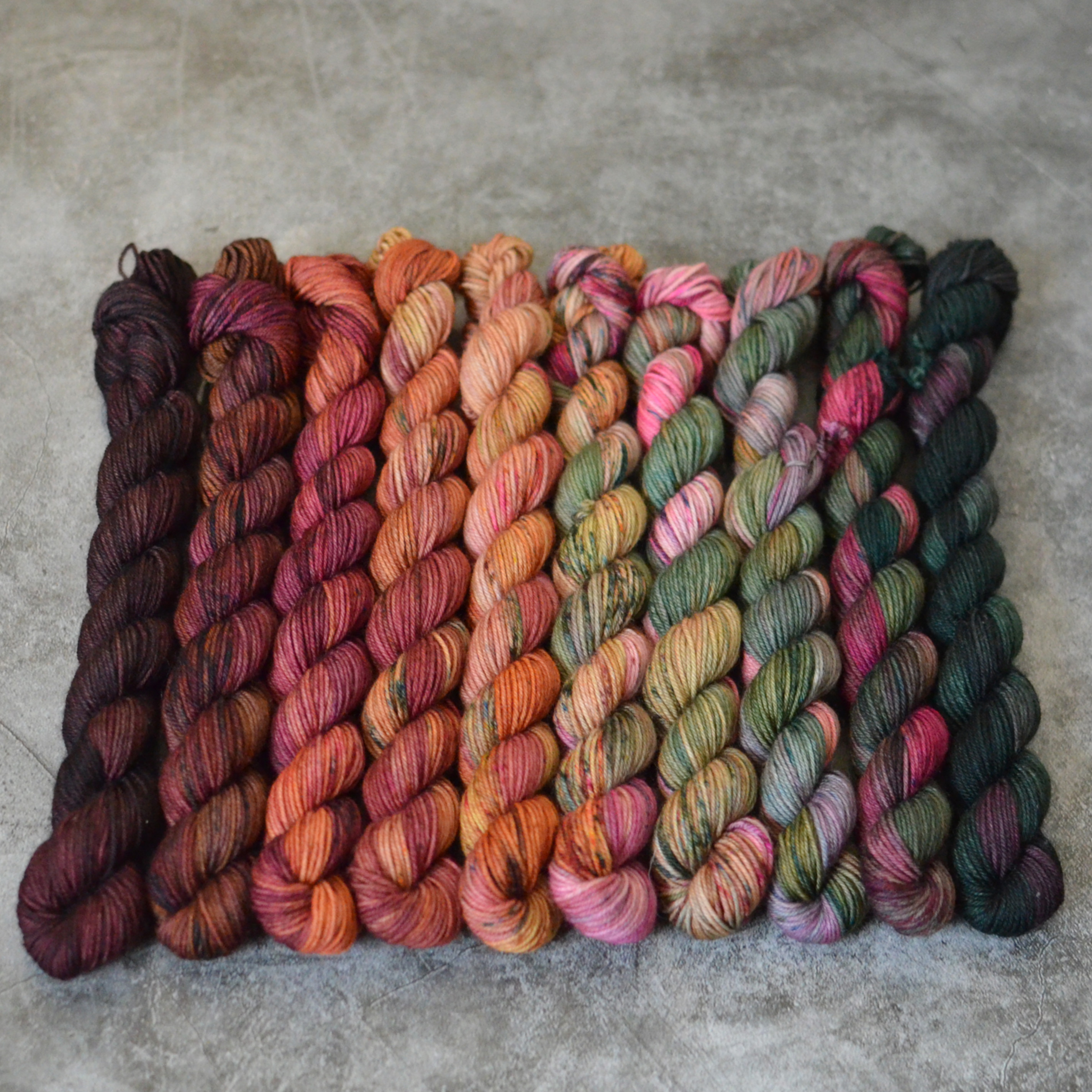 Fade set - Autumn set - merino fingering minis
