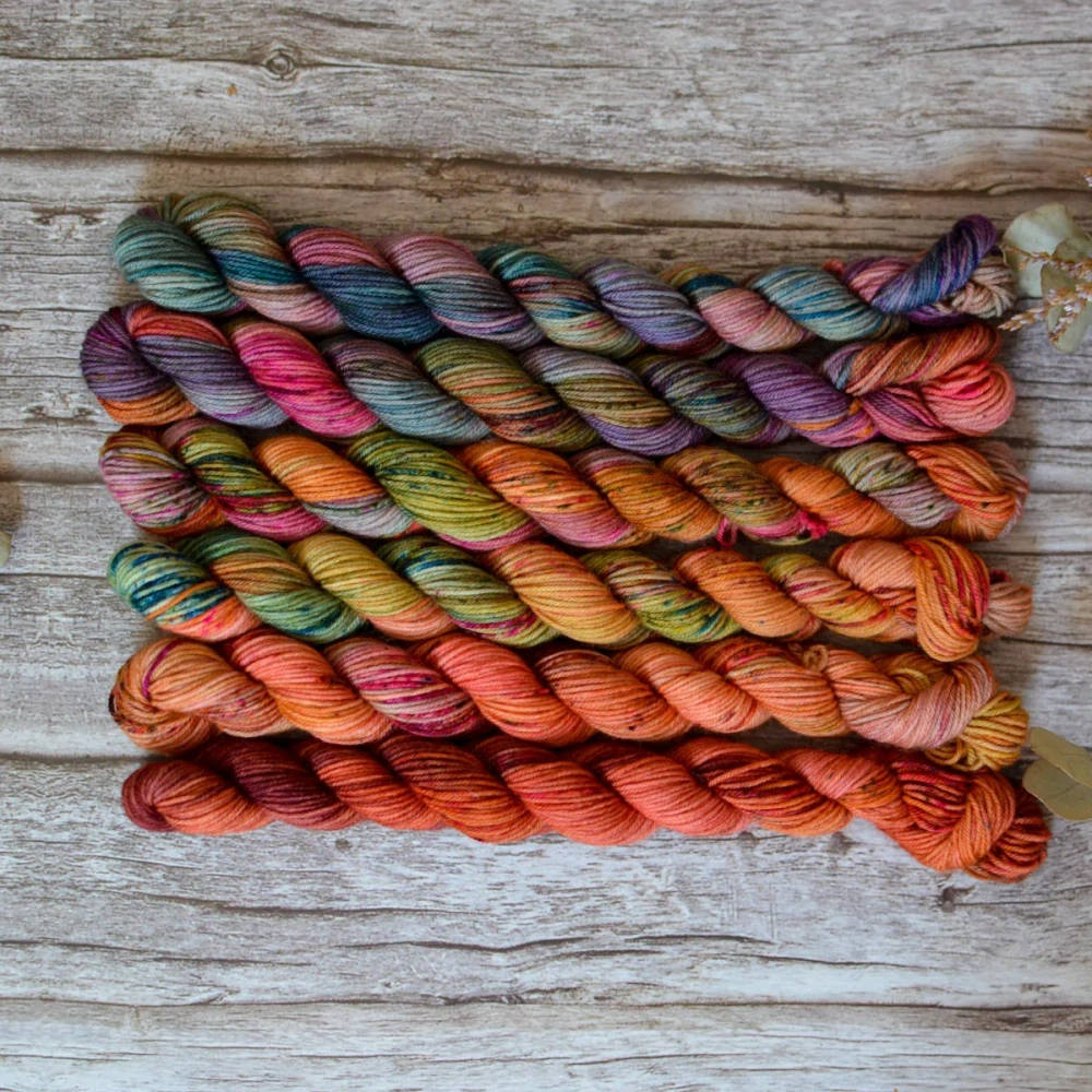 Fade set - Gardens of Babylon - merino fingering minis
