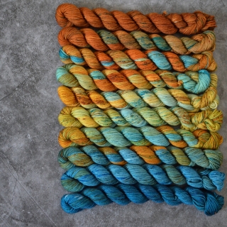 Fade set - Rusty Patina - merino fingering minis